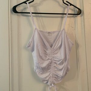 Ruched front tie tank